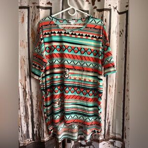 LulaRoe Irma large goofy design hi - low top